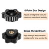 sourcing map 6pcs Star Knobs M4 Female Thread 25mm 6-Point
