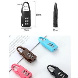 Mini Combo Locks, 3-Digit Combination Lock, Black, Resettable Luggage Locks, for Backpack, Travel Suitcase, Bag, Lockers. (4Pack)