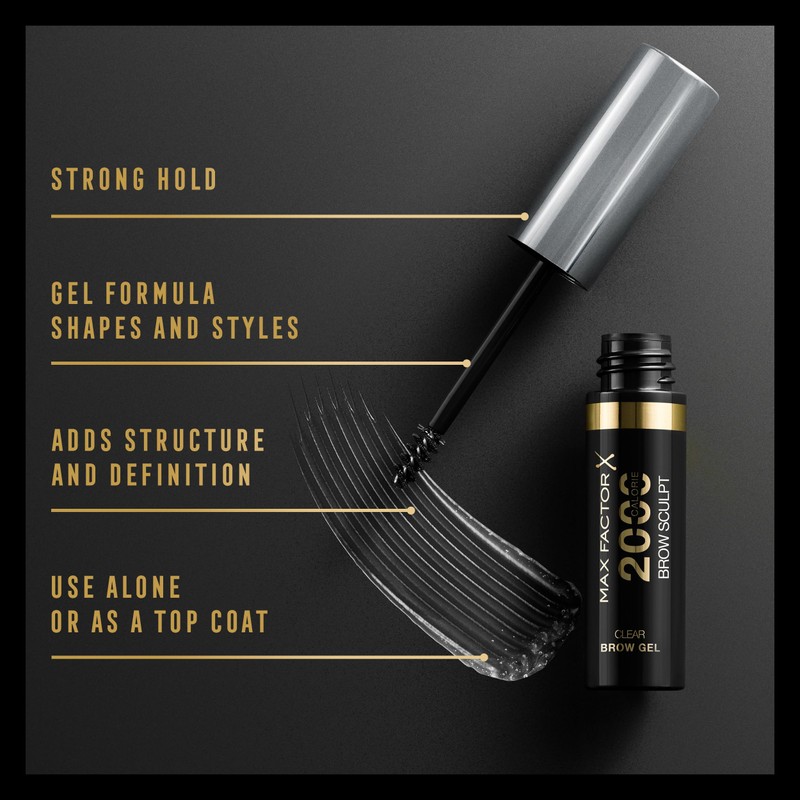 Max Factor 2000 Calorie Volumising Brow Sculpt Gel, Long-Lasting, Plumped