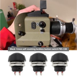 OTOTEC 5Pcs 12mm Push Button Switch 3A Mini Push Button Horn Switch Momentary Off/ON Push Round Button Horn Switch-Waterproof Black