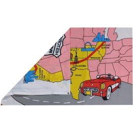 Alternative Novelties Route 66 Road Map 3'x5' 3 Foot x 5 Foot Rough Tex 100D Printed Polyester Flag Banner