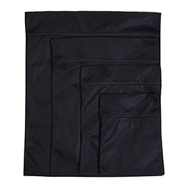 3glad Laundry Net, Black, Invisible from the Outside, Fine Mesh, For Travel, Business Trips, Suitcases, Packing Case, Set of 4 Sizes, Zippered Clothing Storage, Jacket, Dress Shirt, Underwear, Socks Laundry Net