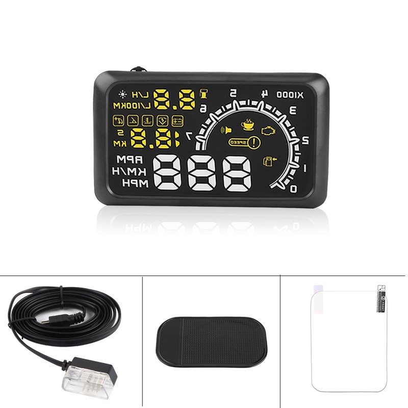 Head Up Display 5.5'' Screen Car HUD OBDII Interface Fuel