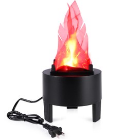 TOPCHANCES 3D LED Fake Fire Flame110v Effect Fake Campfire Decoration,Artificial Flame Effect Light Electronic Fire Fake Flame,Pretend Light Up Campfire for Christmas,Bar Stage,Home Holiday Party
