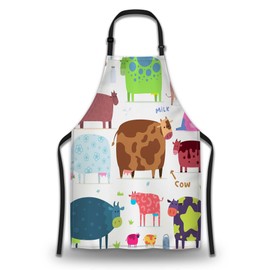 Olikked Baking Apron for Men Cows Women Aprons for Kitchen Cooking Restaurant BBQ Painting Crafting 27” (W) x 31” (H), Waterproof Apron