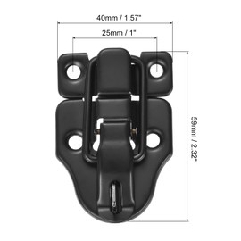 sourcing map 2Pcs Duck-Billed Toggle Hasp Latch, Metal Box Toggle Latch Chest Latch with Mounting Screws for Jewelry Box Wooden Case Decorative, Black