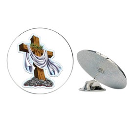 NYC Jewelers Cross with Crown of Thorns Metal 0.75" Lapel Hat Pin Tie Tack Pinback