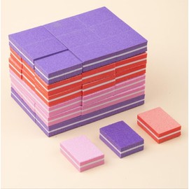 Double-Sided Mini Nail Buffer Block Colorful Sponge Nail Polish Sanding Buffer Strips Nail File Blocks Manicure Tools (20 pcs)