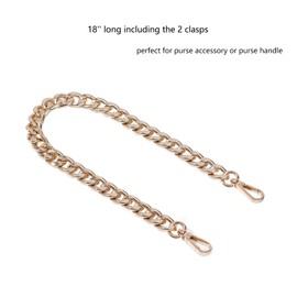 Xiazw Beautiful Bag Chain Purses Shoulder Strap Chain Shoulder Strap Crossbody Bag Strap Replacement Accessories Charm Decoration (Rose Gold, 45 cm)