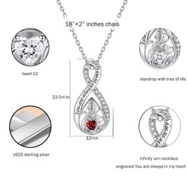 Sterling Silver Urn Necklace for Ashes for Women: Infinity Cremation Jewelry for Women - Ashes Keepsake Pendant Memorial Jewelry Gifts for A Loss of Loved Ones, 925, Cubic Zirconia