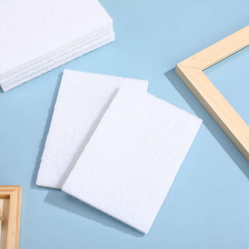 20 Pieces White Scrubbing Pad Non Woven Pads Scouring Pad