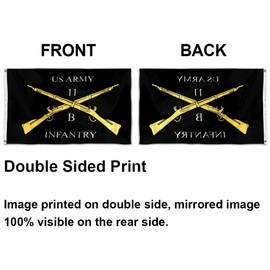 US Army Crossed Rifles Infantry BRANCH flag UV Fade Resistant Double Sided Printed and Double Stitched 150D Polyester 3x5ft banner (Infantry 11B)