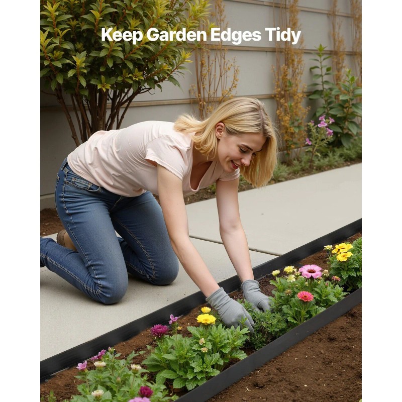 Plastic Garden Border 20ft X 2 UV Resistant Flexible Lawn