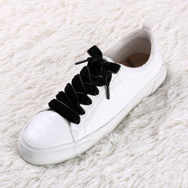 [Allegra K] Velvet Shoelaces, Ribbon Shoelaces, Flat Laces, Wide Laces,