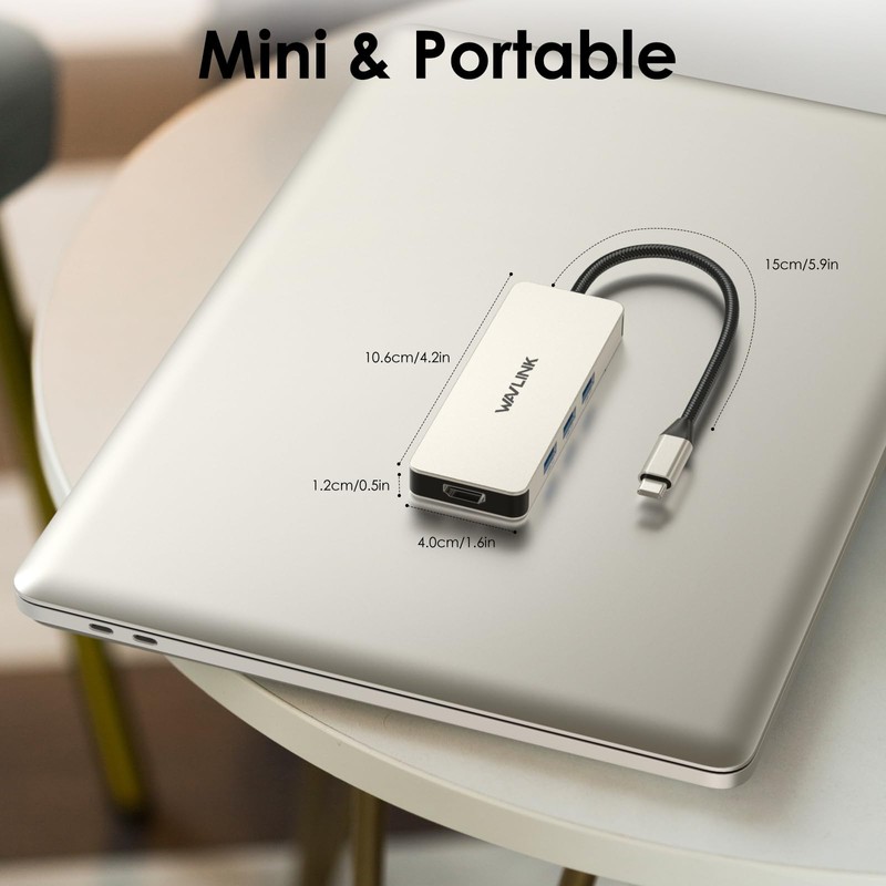 WAVLINK 7-in-1 USB C Docking Station, Multi-Port Adapter, 4K HDMI
