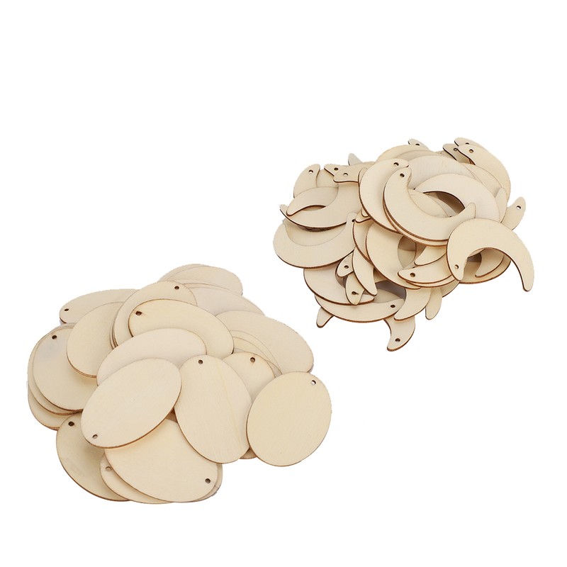 Wood Ornament Pieces Unfinished Wood Blank Earrings DIY Hand‑made Craft