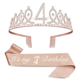 teokyat Birthday Crown Girl with Sash - Birthday Girl, Birthday Crown for Birthday Gift Party Accessories and Decorations, Alloys