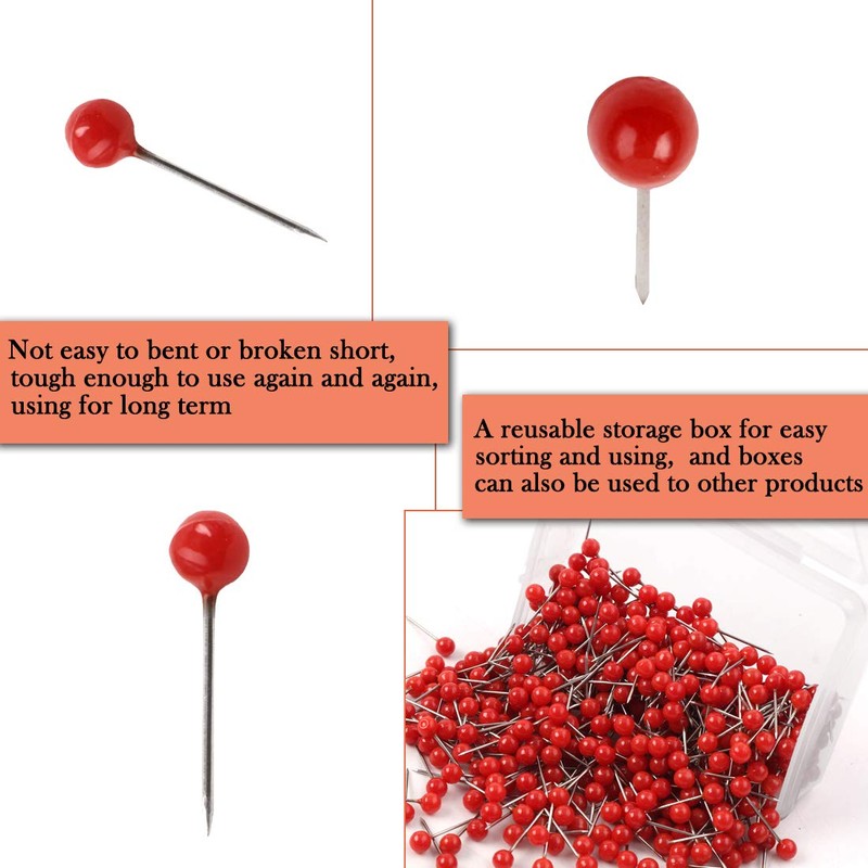 sourcing map Pack of 500 Card Push Pins Round Head