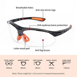 SooGree Safety Glasses Clear Anti-Scratch Protective Goggles Impact Resistant Lens Eyewear Unisex Eye Protection for Construction Shooting and Laboratory Anti-Fog