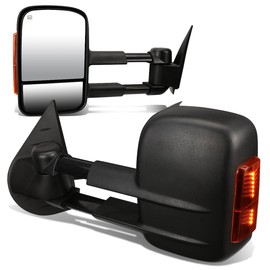 DNA Motoring TWM-003-T888-BK-AM Pair of Powered Heated Towing Side Mirrors w/Amber Turn Signal Compatible with 07-13 Silverado/Suburban/Sierra/Yukon/Avalanche/Tahoe/Escalade