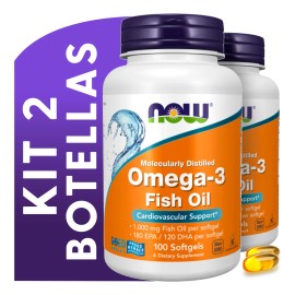 Kit 2 Omega 3 1000mg | 180 Epa /120 Dha | 100 Caps Gel Sin Sabor