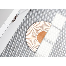 Mingnei Boho Door Mat Half Circle Rug, Orange Boho Sun Sunshine Quick-Dry Diatomaceous Earth Bath Mat,Boho Soft Diatom Mud Absorbent Floor Mat Stone Mat for Bathroom Shower Kitchen 28 x 16 Door Mat
