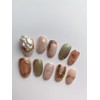 Nail Tips Handmade 10 Pieces Oval Long Japanese Style 3D