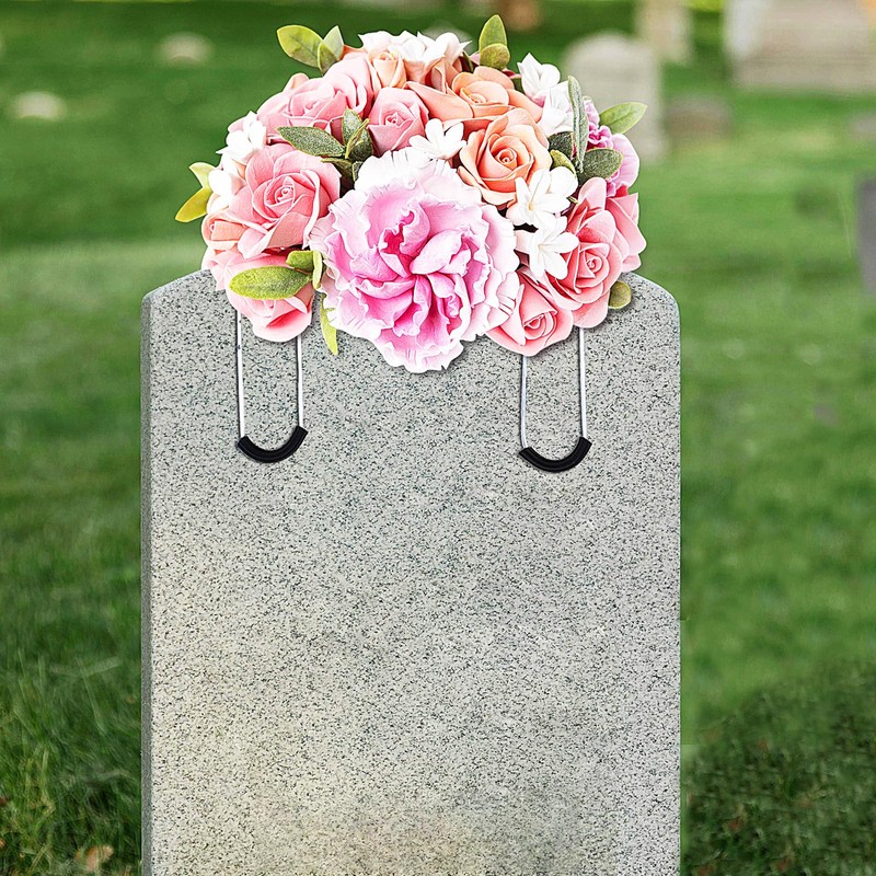 4 Pack Headstone Flower Saddle 12 Inch Grave Saddles for