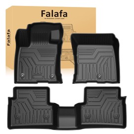 Falafa Floor Mats for Ford Bronco Sport 2021 2022 2023 2024 2025, TPE All Weather Floor Liners, Heavy Duty Anti Skid Car Mats Include 1st & 2nd Row, Black (ONLY for Bronco Sport)