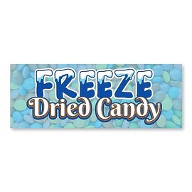 Freeze Dried Candy 12" x 4.5" Decal | Advertise Your Business | All Weather Can Apply to Any Surface | Freeze-Dried Candies | Made in The USA