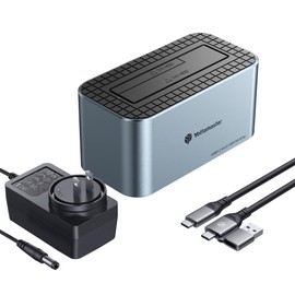 Yottamaster Hard Drive Stand (1Bay) Supports 2.5/3.5" HDD SSD SSD SSD Enclosure 10Gbps High Speed Transmission 18TB Large Capacity Aluminum Hard Drive Case Type-C USB 3.2 GEN2 SATA 3.0 & UASP Support