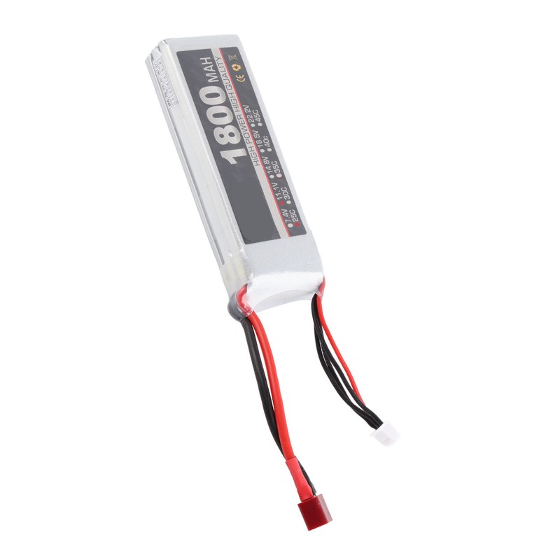 LiPo Battery Pack 11.1V 3S 1800mAh 25C Rechargeable LiPo Battery