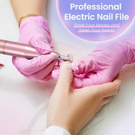 Electric Nail File, Professional Nail Drill Machine 20000RPM Adjustable Speed Manicure Pedicure Set, Low Vibration E File Electric Nail Drill for Gel Acrylic Nails for Beginner Girl Women Mum