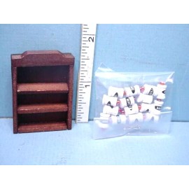 Handley Miniature Wooden Spice Rack wi Spices # IM65211 - 3 each of 5 Diff 1/12th Scale