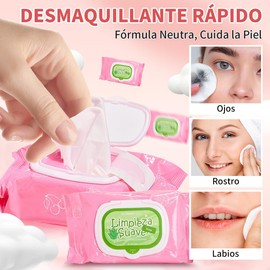 Toallitas Desmaquillantes, Toallas Desmaquillantes Hidratantes para Rostro y Ojos Para Todo Tipo de Piel Toallitas de Limpieza Facial, Limpia y nutre, remueve maquillaje a prueba de agua 30 Pzs