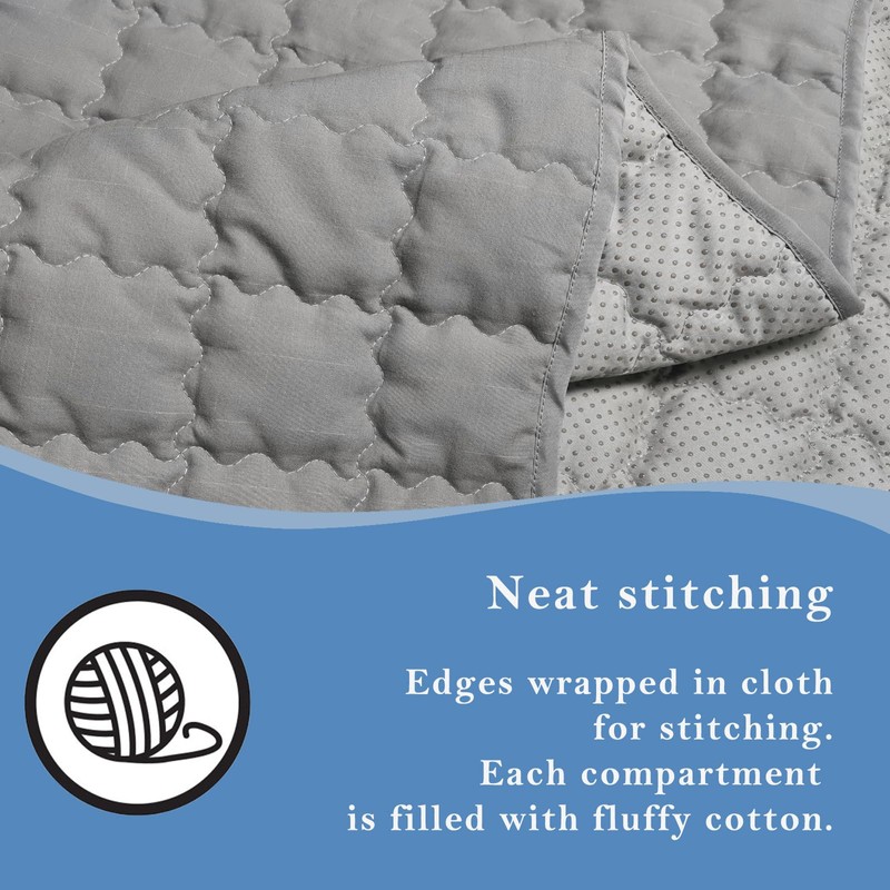 LAXVAPIU Grounding Mat Cotton Bed Pad Silver Fiber Quilted Grounded