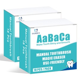 AaBaCa Teeth Whitening Brush Nanotech Toothbrush 36 Count Highly Effective Remove Years Surface Stains Suitable for Adults Kids Travel 2 Pack