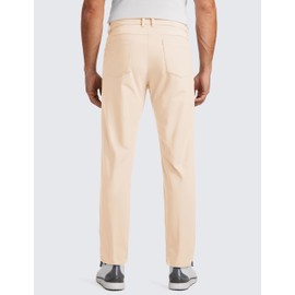 CRZ YOGA Men's All Day Comfy Golf Pants with 5-Pocket 30" Quick Dry Lightweight Casual Work Stretch Trousers Raw Linen 38W x 30L