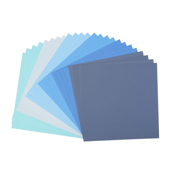 Vaessen Creative Florence Scrapbook Paper 216 g 12 x 12 x 24 Sheets Multipack, Blue, Paper, Multicoloured, 30.5 x 30.5 x 0.7 cm
