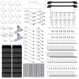 MSLANE 283PCS Metal Pegboard Hooks Organizer Kit for Organizing Various Tools - Heavy Duty 1/4" & 1/8" Pegboard Accessories with Pegboard Bins, Wall Mount Tool Storage for Garage, Workshop & Kitchen