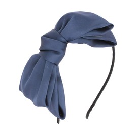 Big Ribbon Headband Hair Accessory Hair Arrangement Soft Ribbon Chiffon Satin Adult (Navy)