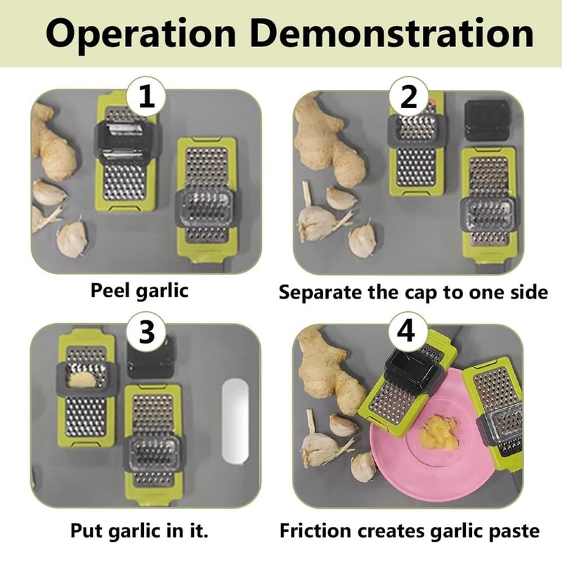 AIMALL 2-Piece Multifunctional Manual Garlic Grinder, Durable Kitchen Gadget for