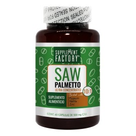 Saw Palmetto 10:1 60 Cápsulas, Ultra Concentrado, Mejora la Salud Prostata y del Sistema Urinario en Hombres y Mujeres, Combate Hiperplasia, Anticaida de Cabello, Calidad Premium
