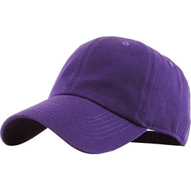 KB-LOW PUR Classic Cotton Dad Hat Adjustable Plain Cap. Polo Style Low Profile (Unstructured) (Classic) Purple Adjustable