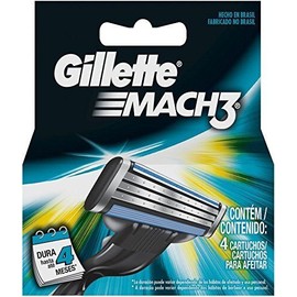 Gillette Gíllette Mach 3 Razor Refill Cartridges 4 Ct closer shave up to 100% redness fre