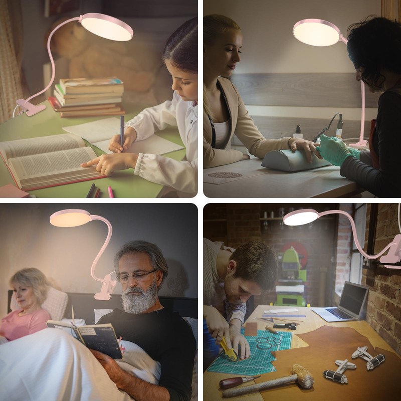 iFalarila Reading Light with Remote, LED Desk Lamp Clip on