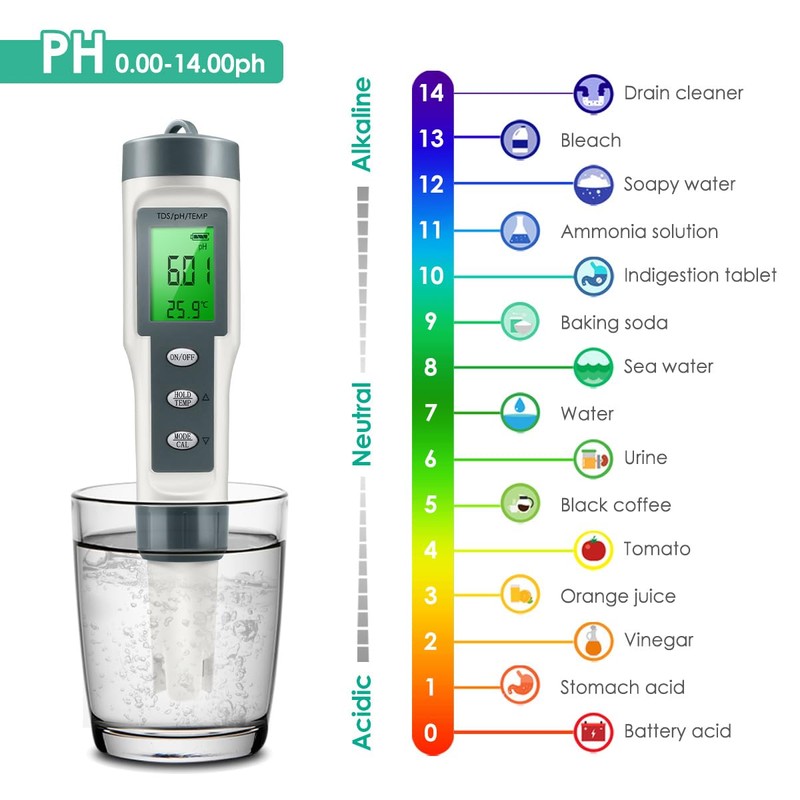 Generic 3-in-1 Digital pH Meter, Water Quality Tester with TDS