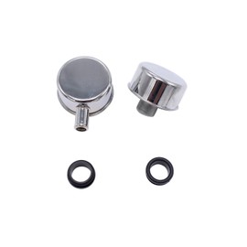 4 pcs/Set SHLPDFM Chrome Silver Steel Valve Cover Push in Breather/Breather W/Tube,Grommet Set Fits for Chevy Pontiac Olds Ford Mopar Chrysler