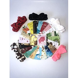 Paquete 4 mascarillas faciales, 1 diadema para skincare, y 1 mascarilla de colágeno para ojos                                                         