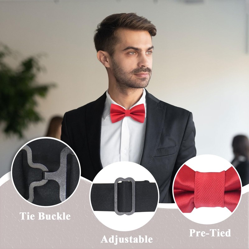 AidShunn Bow Tie for Men, Adjustable Formal Neck Bowtie Men's